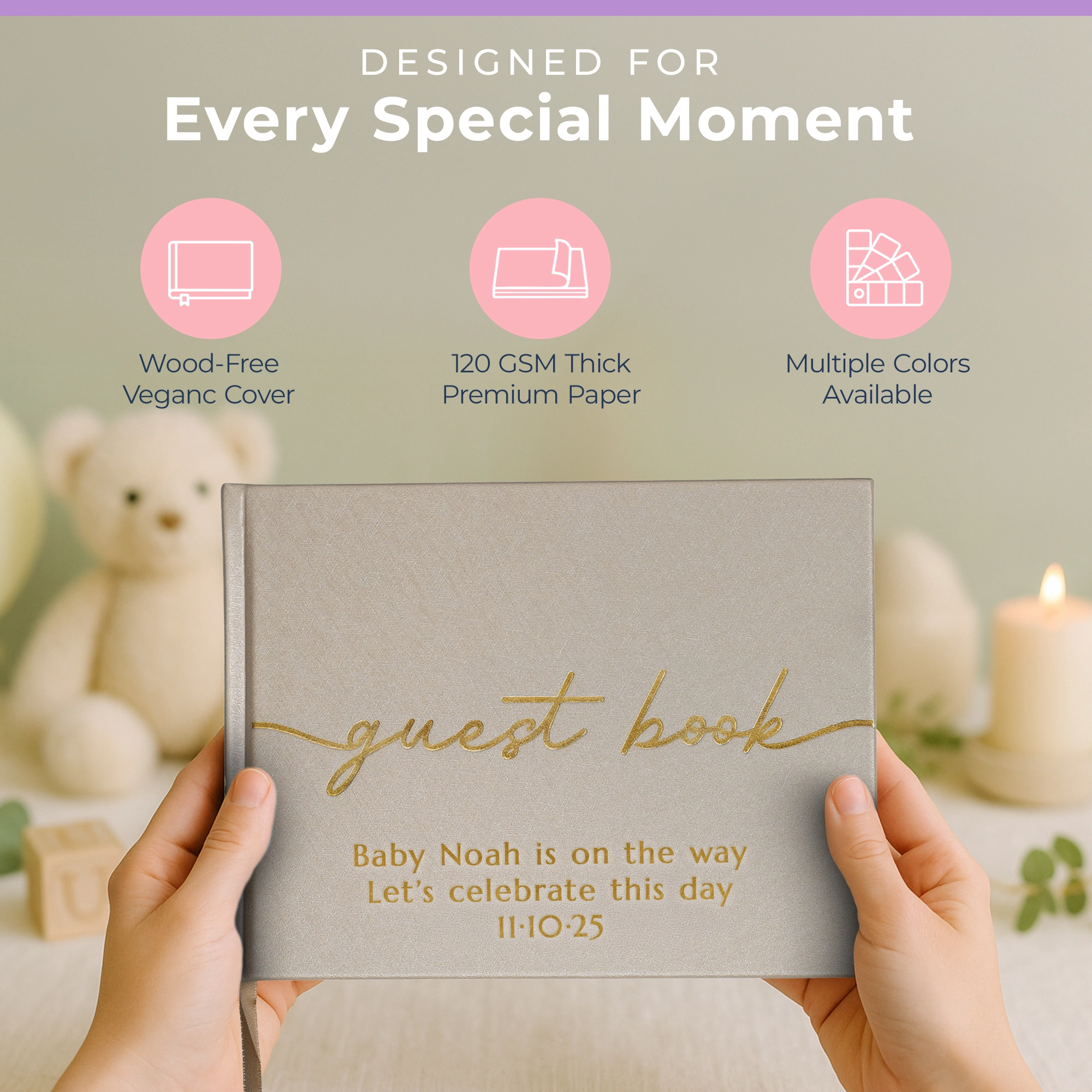 All Occasion Guestbook - Champaigne Beige hover